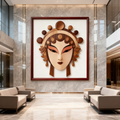 Hua Dan Peking Opera Female Facial Mask SVG Laser Cut Template, Chinese Traditional Opera Pattern DXF File For Wood Intarsia CNC