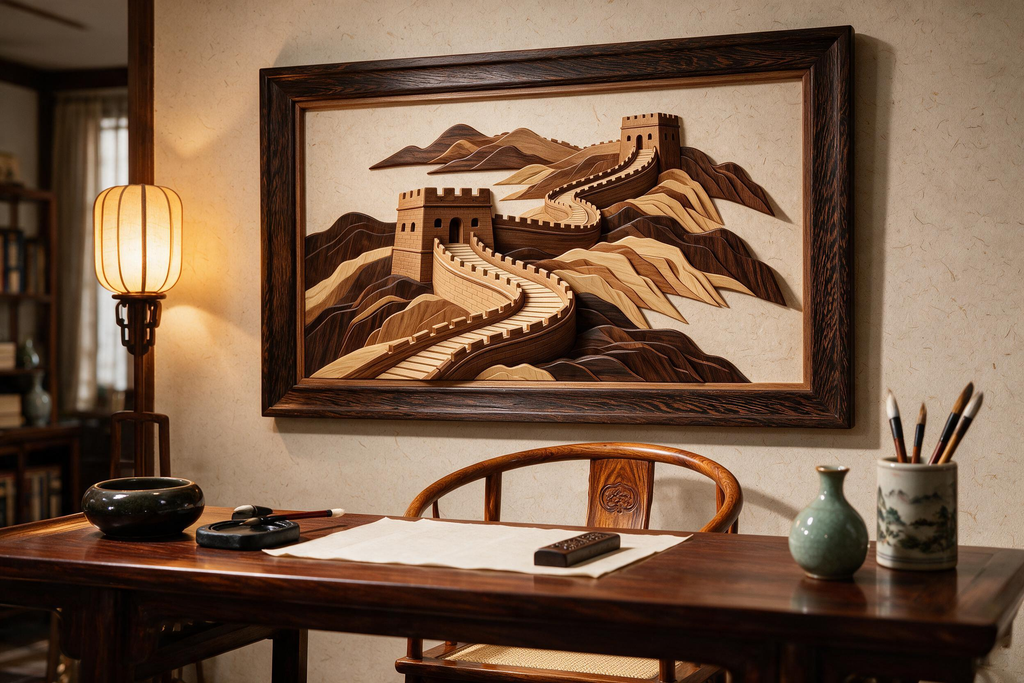 Great Wall Intarsia Wood Art Pattern, Digital Download SVG DXF Multi-Size PDF CNC & Laser Cutting Plans