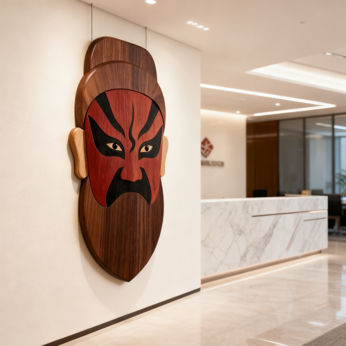 Guan Gong Mask Single‑Layer Laser Cut SVG File,Chinese Traditional Symbol Wood Engraving DXF Template For CNC