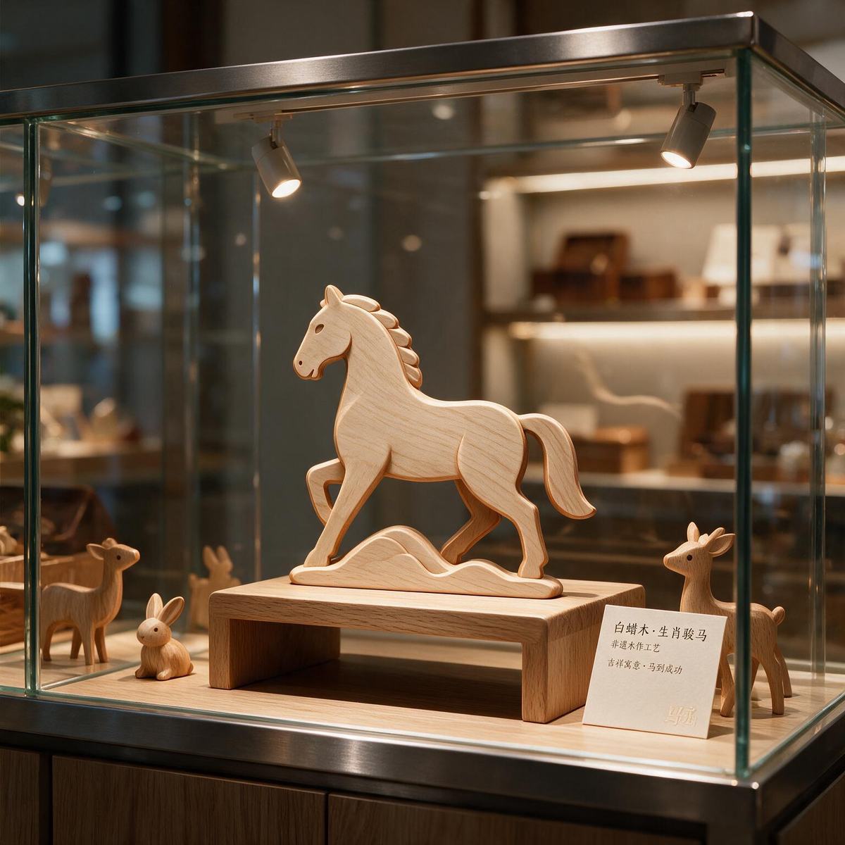 Chinese Zodiac Horse Tabletop Figurine Laser Cut SVG DXF PDF | 3D Layered Wooden Desk Decor Template