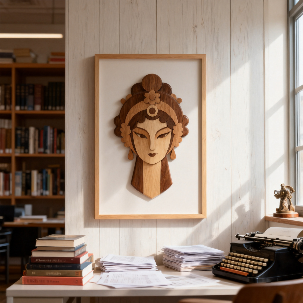 Hua Dan Peking Opera Mask SVG Laser Cut Template, Chinese Traditional Female Opera Facial Pattern DXF File for Wood CNC Engraving