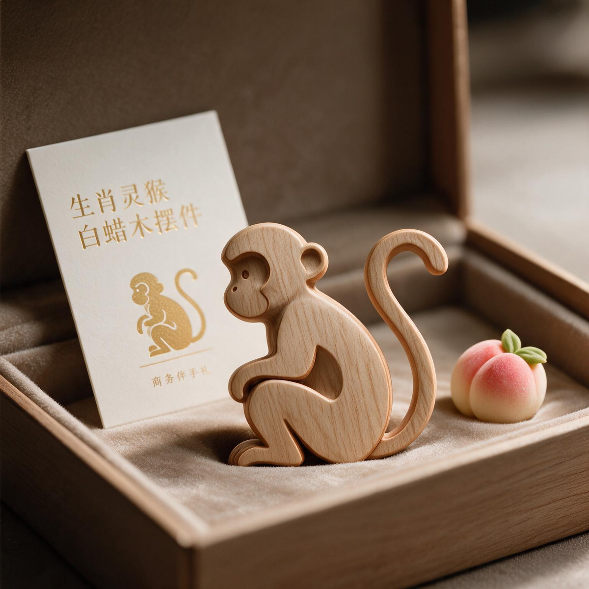 Chinese Zodiac Monkey Tabletop Figurine Laser Cut SVG DXF PDF | 3D Layered Wooden Desk Decor Template