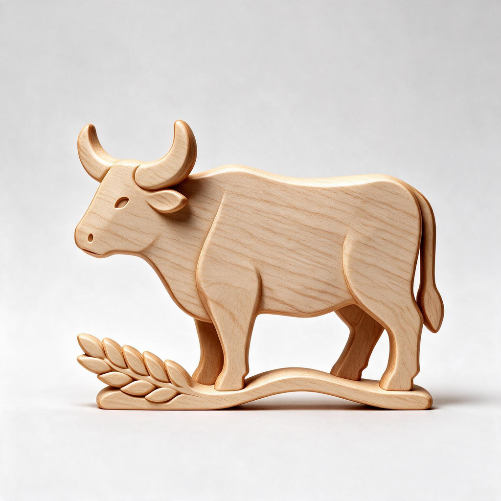 Chinese Zodiac Ox Tabletop Figurine Laser Cut SVG DXF PDF | 3D Layered Wooden Desk Decor Template