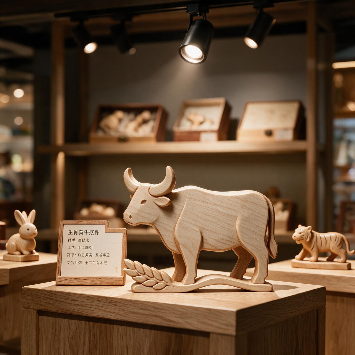 Chinese Zodiac Ox Tabletop Figurine Laser Cut SVG DXF PDF | 3D Layered Wooden Desk Decor Template
