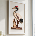 Red-Crowned Crane Intarsia Wood Inlay Pattern, Multi-Size PDF SVG DXF Laser CNC Scroll Saw Cutting Digital Plans