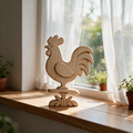Chinese Zodiac Rooster Tabletop Figurine Laser Cut SVG DXF PDF | 3D Layered Wooden Desk Decor Template
