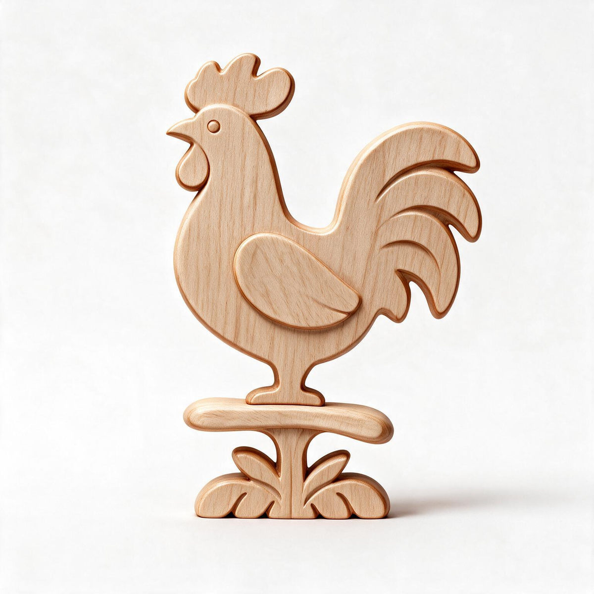 Chinese Zodiac Rooster Tabletop Figurine Laser Cut SVG DXF PDF | 3D Layered Wooden Desk Decor Template