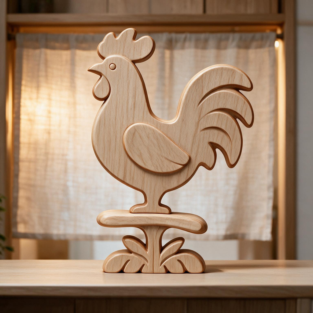 Chinese Zodiac Rooster Tabletop Figurine Laser Cut SVG DXF PDF | 3D Layered Wooden Desk Decor Template