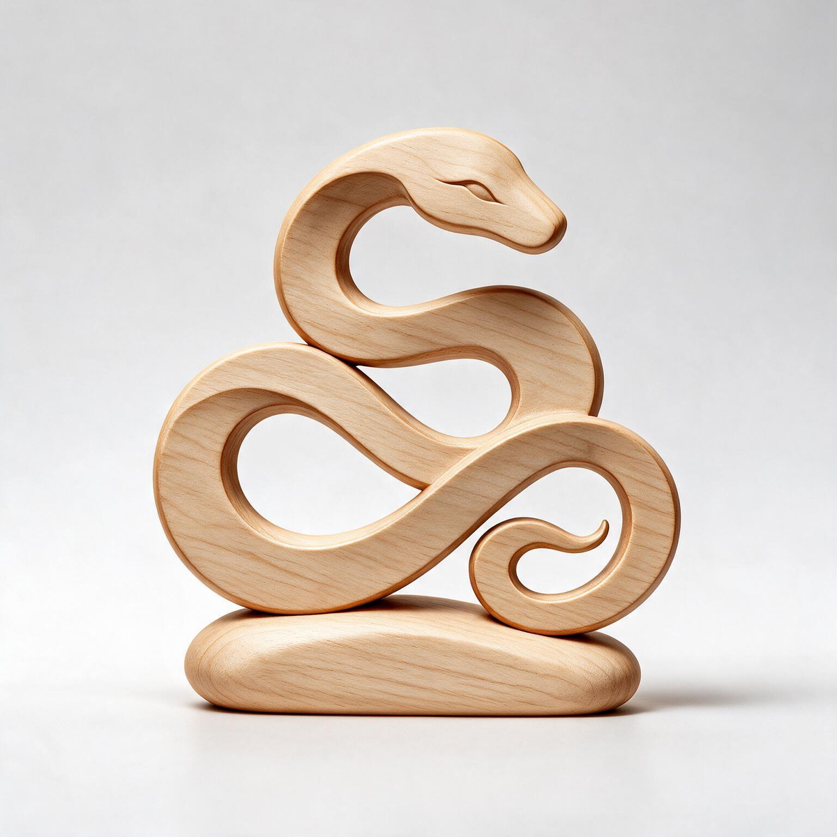 Chinese Zodiac Snake Tabletop Figurine Laser Cut SVG DXF PDF | 3D Layered Wooden Desk Decor Template