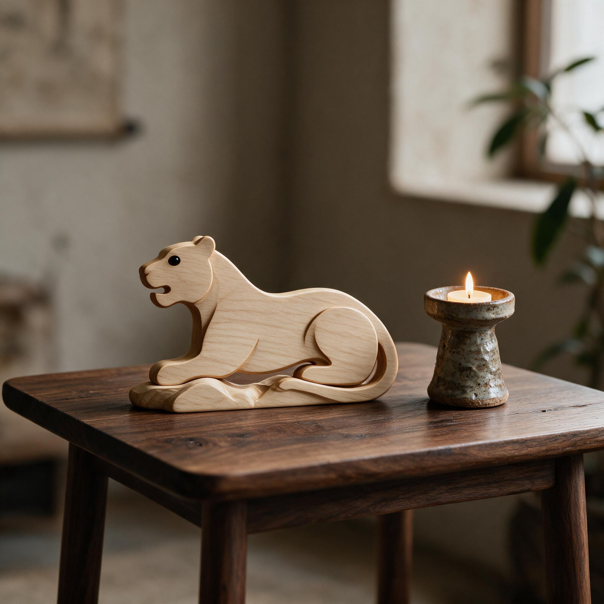 Chinese Zodiac Tiger Tabletop Figurine Laser Cut SVG DXF PDF | 3D Layered Wooden Desk Decor Template