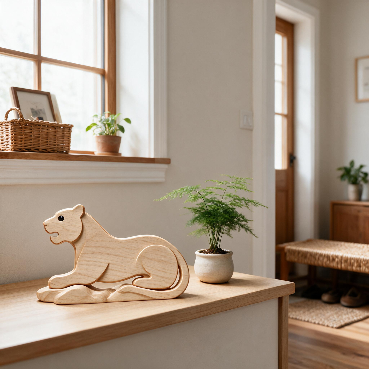 Chinese Zodiac Tiger Tabletop Figurine Laser Cut SVG DXF PDF | 3D Layered Wooden Desk Decor Template