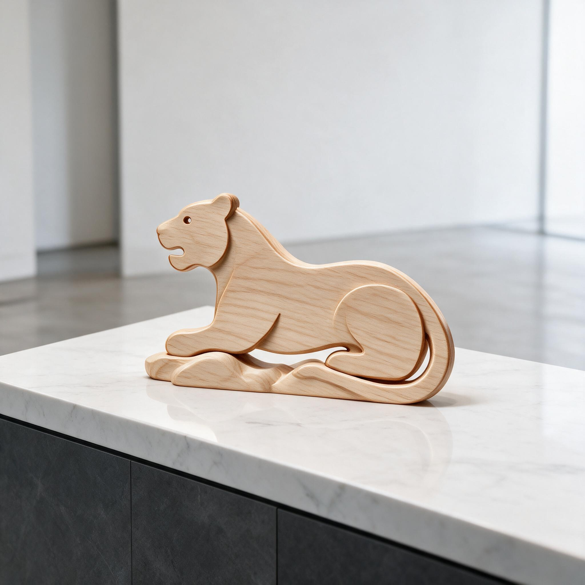 Chinese Zodiac Tiger Tabletop Figurine Laser Cut SVG DXF PDF | 3D Layered Wooden Desk Decor Template