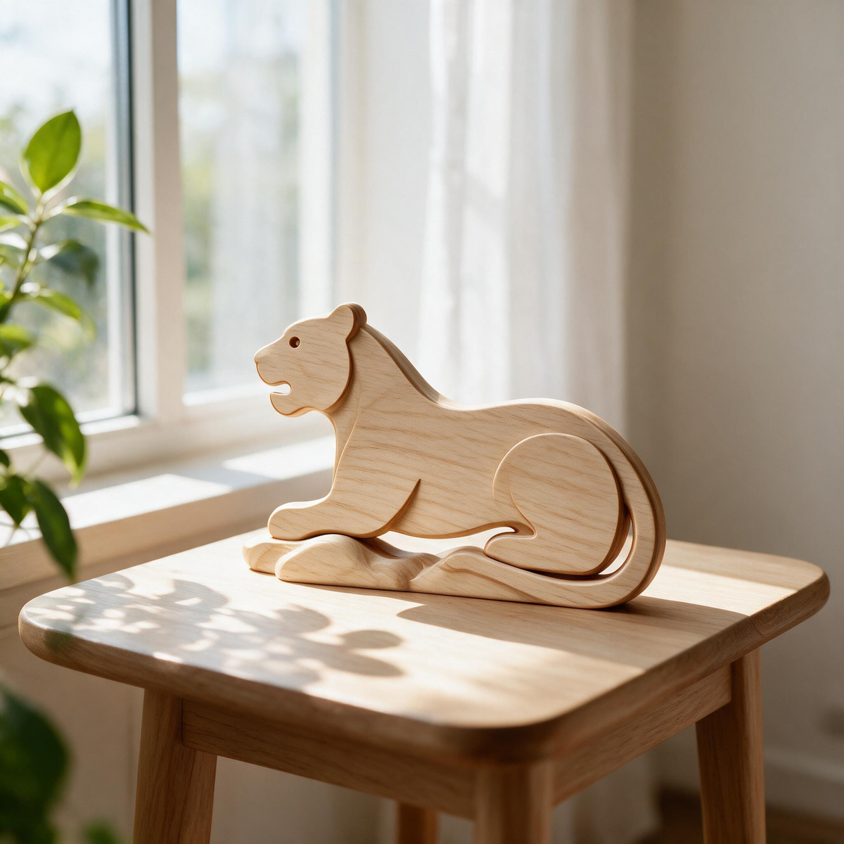 Chinese Zodiac Tiger Tabletop Figurine Laser Cut SVG DXF PDF | 3D Layered Wooden Desk Decor Template