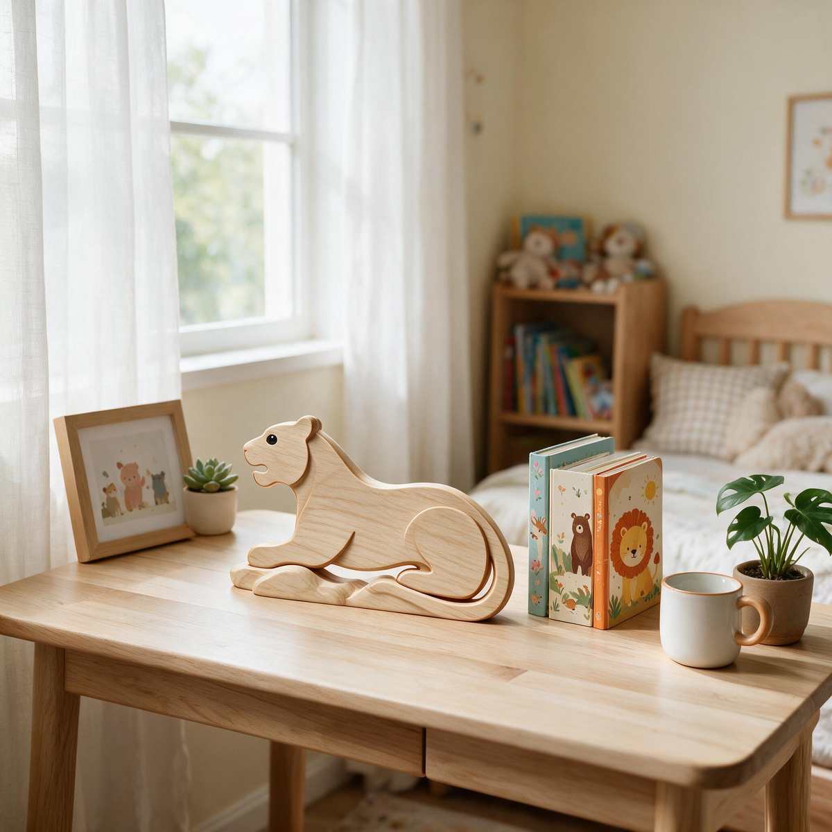 Chinese Zodiac Tiger Tabletop Figurine Laser Cut SVG DXF PDF | 3D Layered Wooden Desk Decor Template