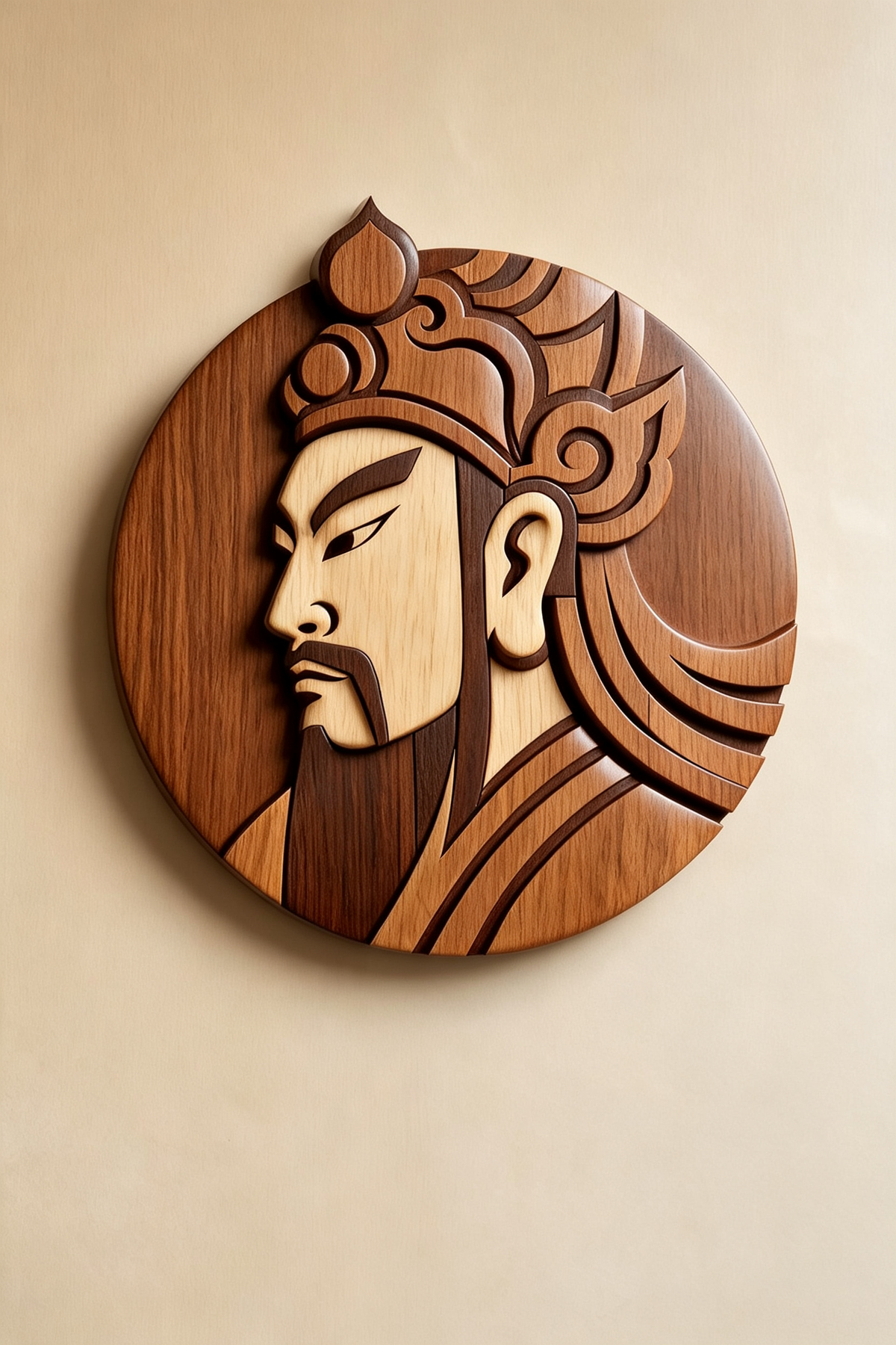 Chinese Door Gods Menshen Intarsia Wood Inlay Pattern, A2 A3 A4 Multi-Size PDF SVG DXF Laser CNC Scroll Saw Cutting Digital Plans, 62-Piece Oriental Guardian Wood Mosaic Template