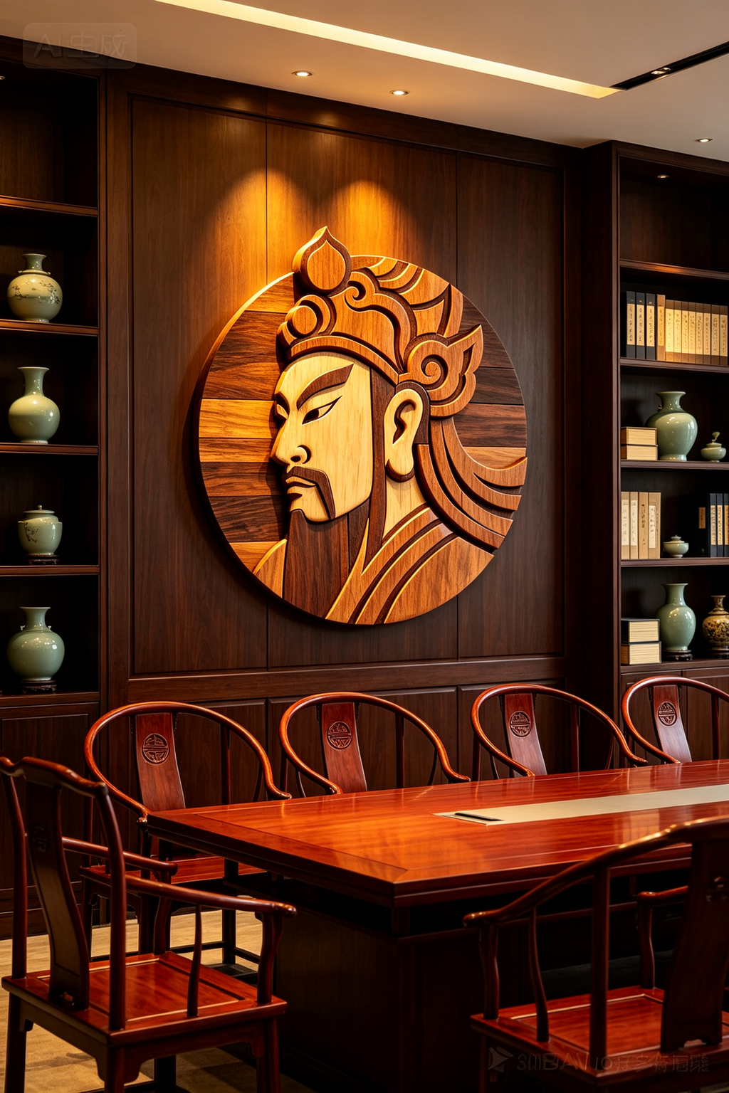 Chinese Door Gods Menshen Intarsia Wood Inlay Pattern, A2 A3 A4 Multi-Size PDF SVG DXF Laser CNC Scroll Saw Cutting Digital Plans, 62-Piece Oriental Guardian Wood Mosaic Template