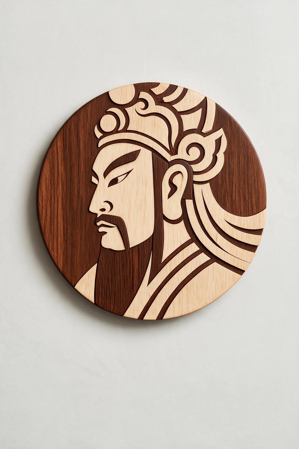 Chinese Door Gods Menshen Intarsia Wood Inlay Pattern, A2 A3 A4 Multi-Size PDF SVG DXF Laser CNC Scroll Saw Cutting Digital Plans, 62-Piece Oriental Guardian Wood Mosaic Template