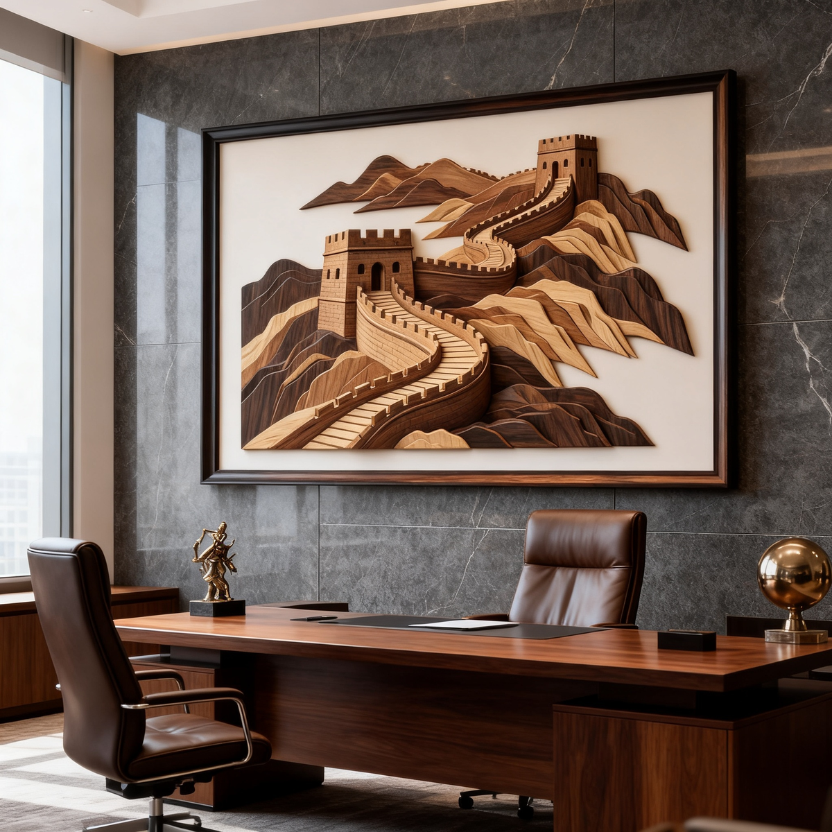 Great Wall Intarsia Wood Art Pattern, Digital Download SVG DXF Multi-Size PDF CNC & Laser Cutting Plans