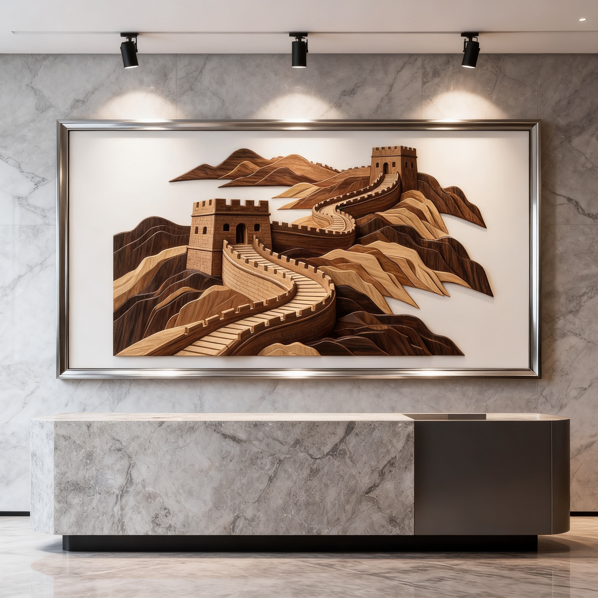 Great Wall Intarsia Wood Art Pattern, Digital Download SVG DXF Multi-Size PDF CNC & Laser Cutting Plans
