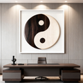 Chinese Taichi Yin Yang Intarsia Pattern, Zen Oriental Wood Inlay Template, Scroll Saw Cutting PDF SVG DXF File, DIY Wooden Wall Art, Woodworking Plan for Laser & Scroll Saw